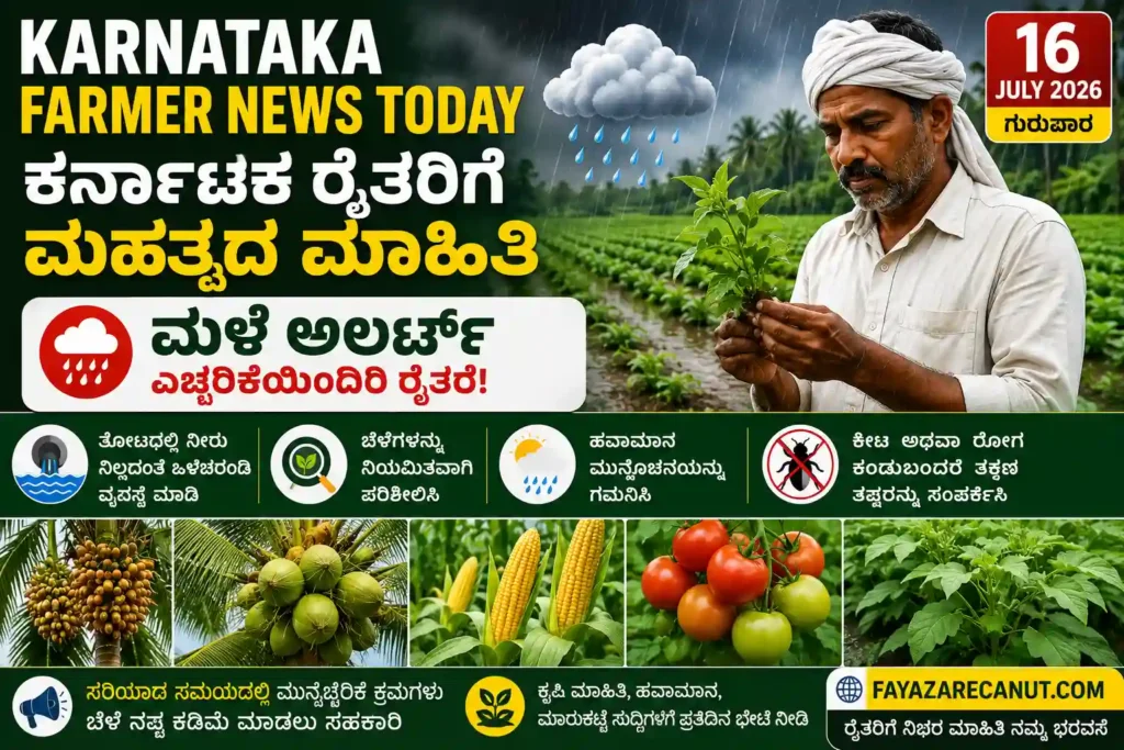 Karnataka Farmer News Today 16 July 2026 Rain Alert Crop Advisory
