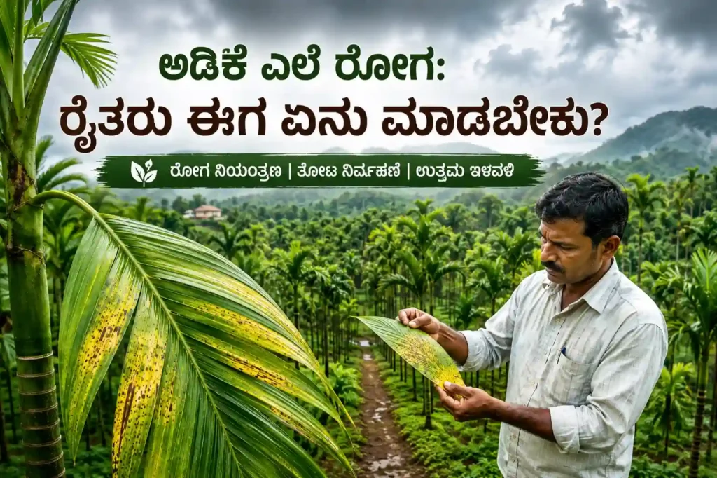 ಅಡಿಕೆ ಎಲೆ ರೋಗ: ರೈತರು ಈಗ ಏನು ಮಾಡಬೇಕು?