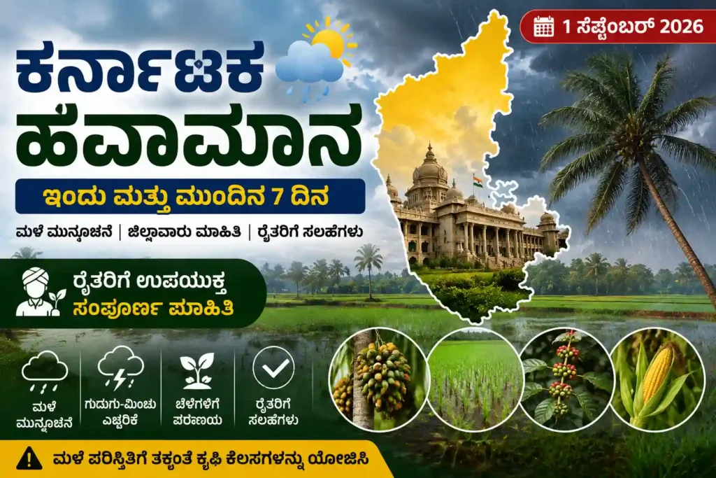 Karnataka Weather Today September 1 2026: Rain Forecast, District-Wise Weather & Farmer Advisory 2 Karnataka Weather Today September 1 2026