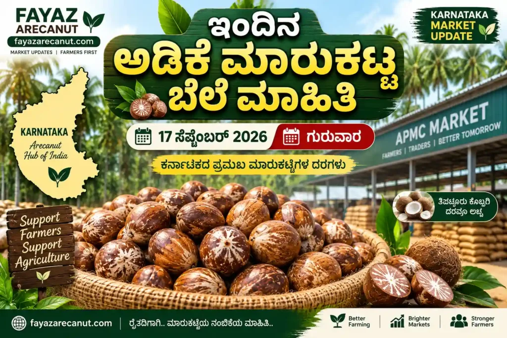 Shivamogga Arecanut Market Price Today 17 September 2026 | Tiptur Copra Rate 1 Shivamogga Arecanut Market Price Today – Karnataka